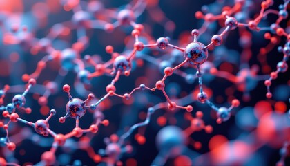 Colorful Molecular Structure Illustration in Abstract Science Background