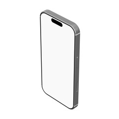 Realistic smartphone mockup with silver frame smartphones on transparent background isolated with device screen frame.