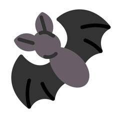 flying bats icon with flat style