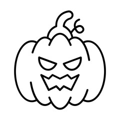 horrible pumpkin icon with thin style