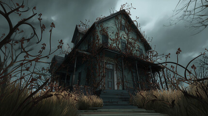 Obraz premium A spooky haunted house, halloween