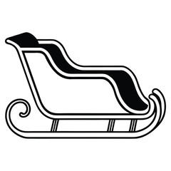 A black silhouette of a sleigh