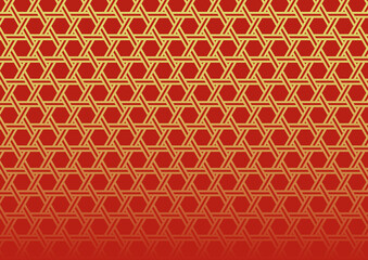 赤と金のグラデーション和柄背景（籠目）
