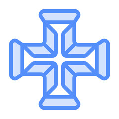 columbus day icon with lineal color style