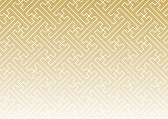 金のグラデーション和柄背景（紗綾形）