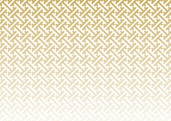 金色のグラデーション和柄背景（紗綾形）