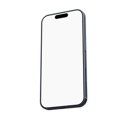 Realistic smartphone mockup with blue frame, isolated on transparent background with smartphones and device screen frame