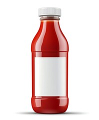 Tomato Ketchup Bottle with a Blank Label Ready for Your Design Ideas