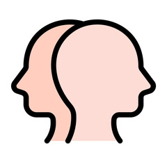 bipolar icon with flat line style