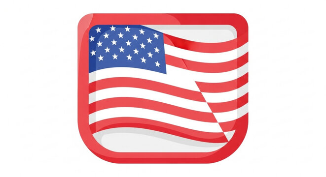 American flag icon, a symbol of patriotism and national pride, perfect for representing the united states of america
