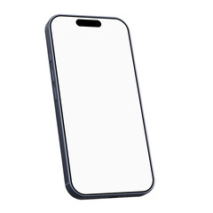 Realistic smartphone mockup with blue frame and device screen frame on transparent background with smartphones isolated