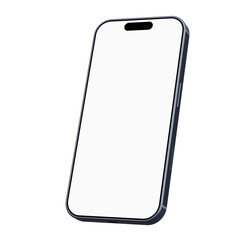 Realistic smartphone mockup with blue frame and device screen frame on transparent background with smartphones isolated