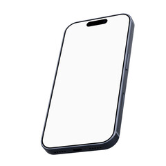 Realistic smartphone mockup with blue frame, device screen frame with smartphones on transparent background isolated