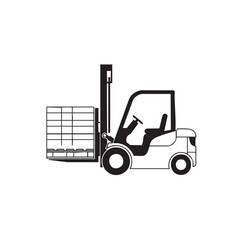 An efficient industrial forklift transports a loaded pallet of goods, symbolizing essential logistics, warehousing operations, and global supply chain management.