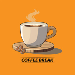 Cool and simple cup coffee logo illustrations suitable for visual needs 
