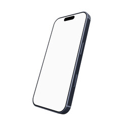 Realistic smartphone mockup with blue frame, smartphones on transparent background isolated with device screen frame