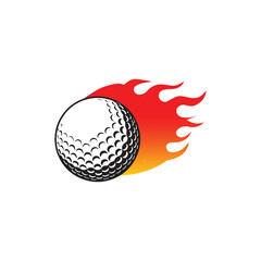 Cool floating golf ball logo design
