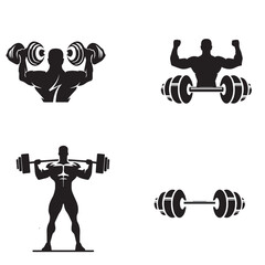 Illustration of a simple gym logo with basic colors 