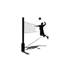 Raw illustration of a volleyball player with a black background