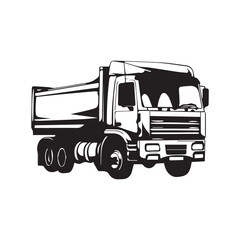 Basic design of a cargo truck with plain black color