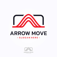 Arrow Move Logo Template Design. Up arrow icon vector symbol.