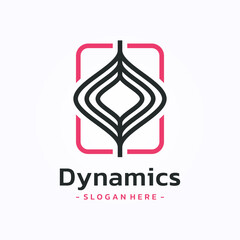Dynamic line logo design template. spinning top icon. Business symbol vector illustration