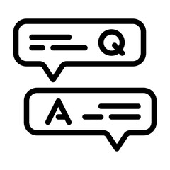questions and answers icon with line style