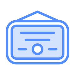 educator certificate icon with lineal color style