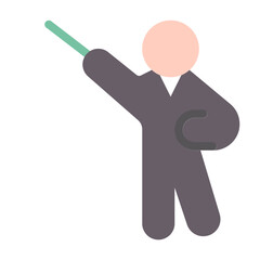 teacher explained icon with flat style