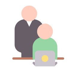 teacher guides icon with flat style
