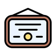 educator certificate icon with flat line style