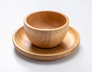 Wooden Teacup and Saucer Set
