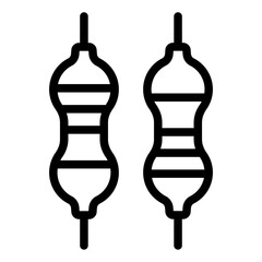 resistor outline icon for limiting current in electric circuit