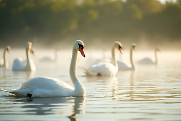 Fototapeta premium Swans-4