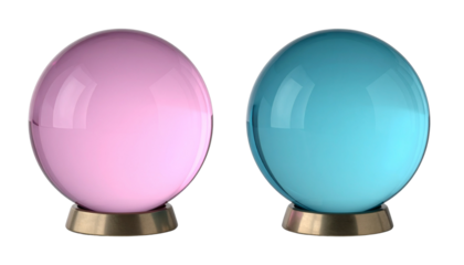 Abstract Glossy 3D Glass Spheres Collection – isolated on transparent background