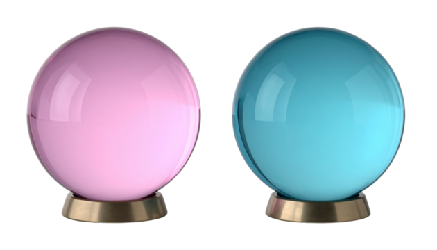 Abstract Glossy 3D Glass Spheres Collection – isolated on transparent background