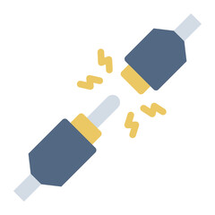 connector flat icon for linking power cable in system