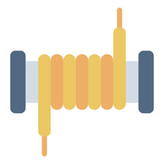 coil flat icon for inductance in transformer and motor