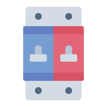 mcb flat icon for circuit protection in electric panel