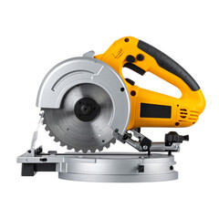 Fototapeta premium Electric Circular Saw Side Profile with Visible Blade, isolated on transparent background 