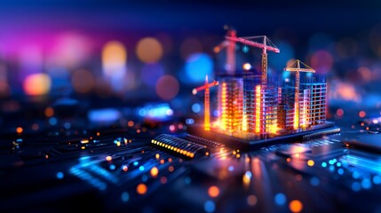 Stock Exchange, Industry and Construction Materials. Strategic Stock Market Navigation for Construction Material Rates Optimization. Conceptual Image with Copy Space.