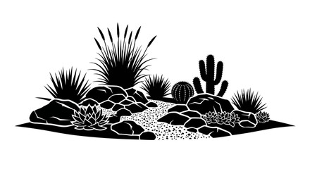 southwest garden inspiration rugged beauty defined by natures resilient forms, isolated on transparent background