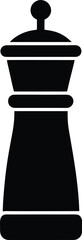 Elegant Pepper Grinder Silhouette for Culinary Projects Spice Mill Icon Kitchen Utensil Vector in Black and White Simplicity