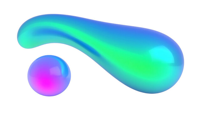 Two amorphous liquid gradient shapes displayed together in one 16-9 frame &mdash; one elong
