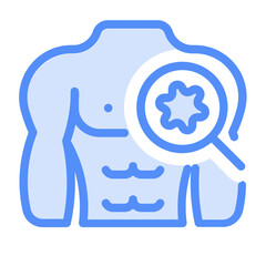 male breast cancer icon with lineal color style