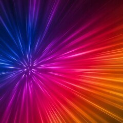Obraz premium Colorful Abstract Light Burst with Vibrant Hues and Dynamic Lines.