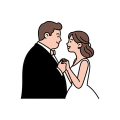 Tender Embrace of a Happy Wedding Couple