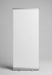 Blank rollup banner stand isolated on white background