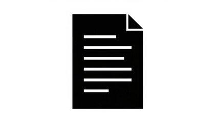 Document icon representing a piece of paper with lines indicating text, symbolizing information, data, or official records in a digital or physical format