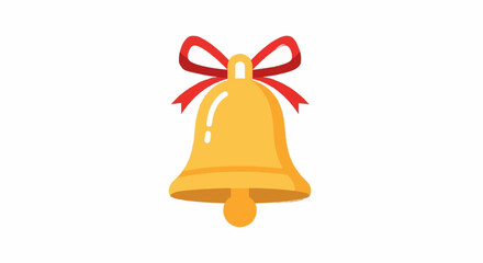 High-quality flat Christmas bell icon vector.